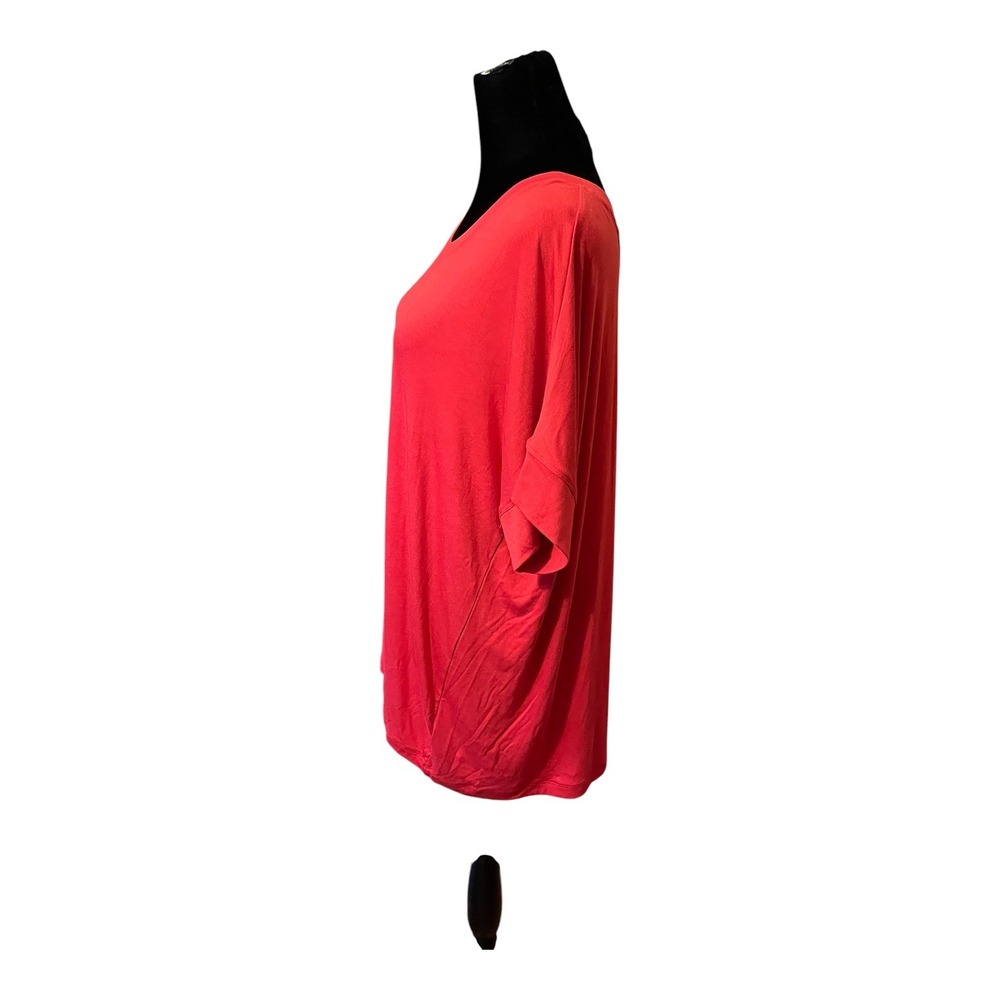 Cabi Red Short Sleeve Knit Scoop Neck Oversized Tee Top Style 4374 Womens Medium - Picture 2 of 5